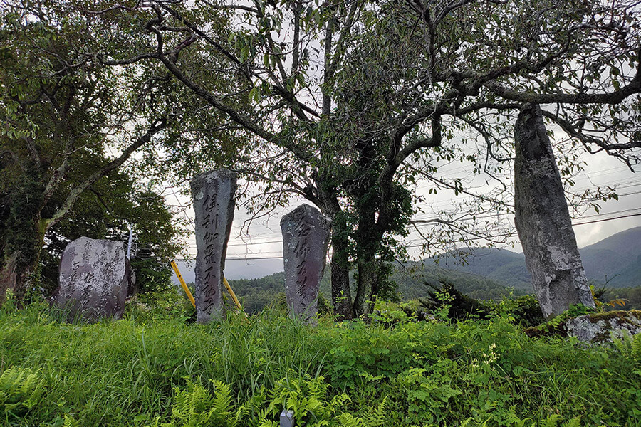 Stone shrine and Dosojin (roadside deities)